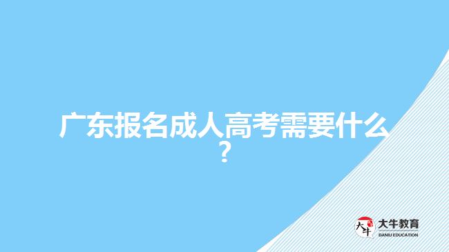 广东报名成人高考需要什么