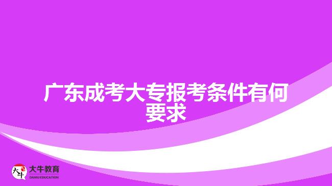 广东成考大专报考条件有何要求