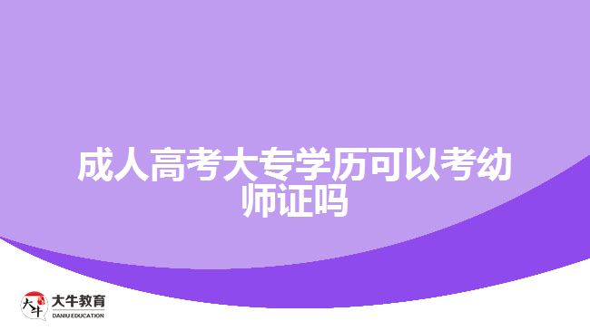 成人高考大专学历可以考幼师证吗