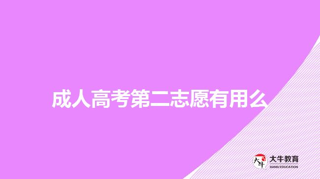 成人高考第二志愿有用么