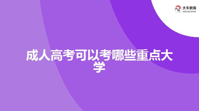 成人高考可以考哪些重点大学