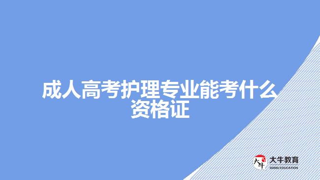 成人高考护理专业能考什么资格证